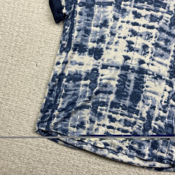Lucky Brand Short Sleeve Tie-Dye Indigo Blue T-Shirt Boho Print Women Size S - Picture 5 of 14